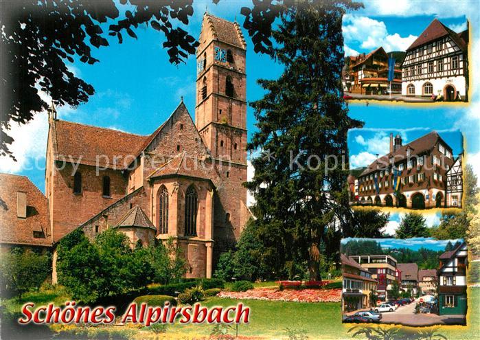 Alpirsbach Kurstadt Klosterstadt im Schwarzwald Kirche Fachwerkhaus Strassenpart