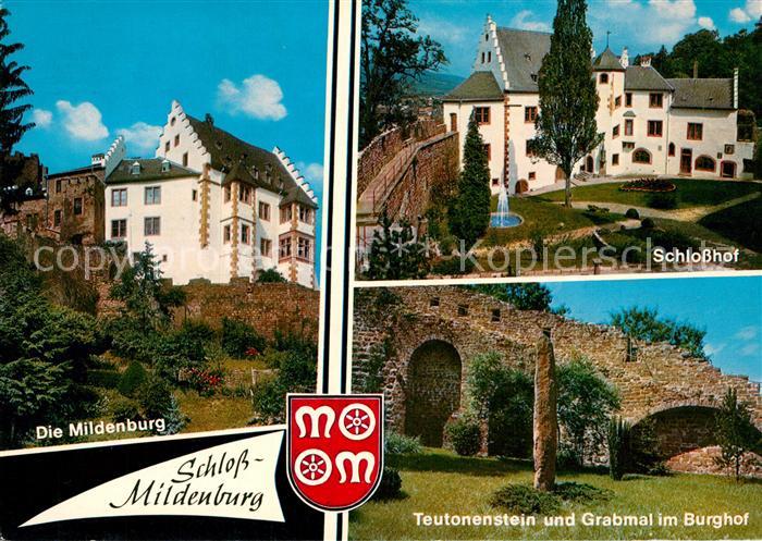 Miltenberg Main Mildenburg Schlosshof Schloss Teutonenstein Grabmal im Burghof W