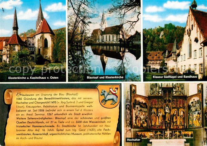 Blaubeuren Klosterkirche Kapitelhaus Blautopf Klausur Bandhaus Hochaltar Chronik