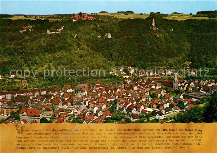 Geislingen Steige Panorama Fuenftaelerstadt Burgen