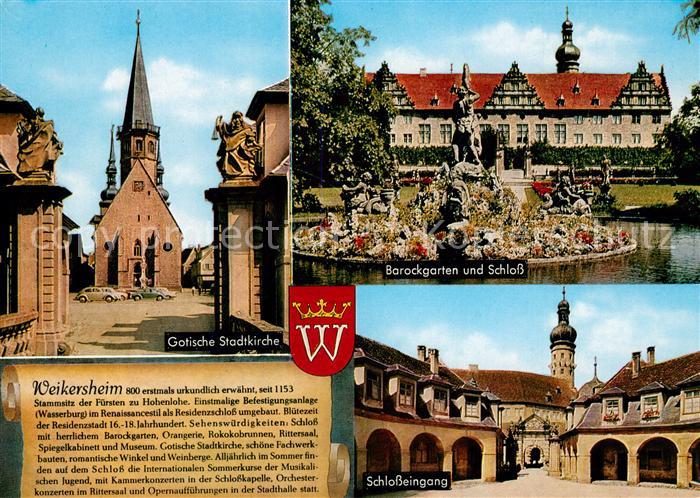 Weikersheim Gotische Stadtkirche Barockgarten Schloss Schlosseingang Chronik Wap