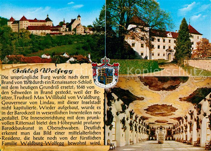 Wolfegg Schloss Oberschwaebische Barockstrasse Chronik Wappen