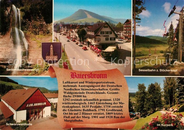 Baiersbronn Schwarzwald Sankenbachwasserfall Schwarzwaldhalle Ortspartie Sesselb