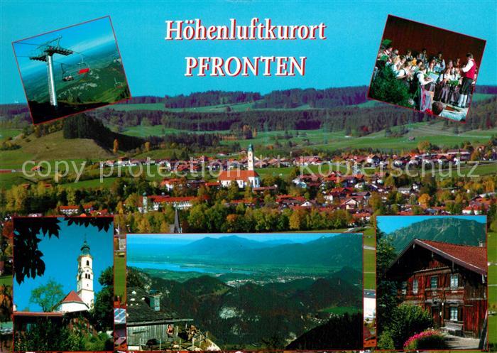 Pfronten Ostallgaeu Bayern Gesamtansicht Hoehenluftkurort Bergbahn Kirche Chor