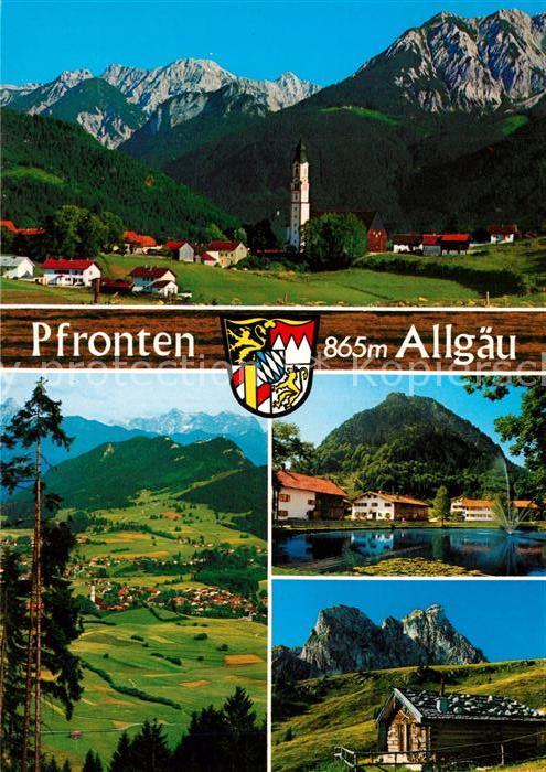 Pfronten Ostallgaeu Bayern Ortsansicht mit Kirche Allgaeuer Alpen Alm
