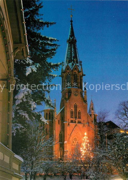 Bad Wildbad St Bonifatiuskirche zur Weihnachtszeit Christbaum
