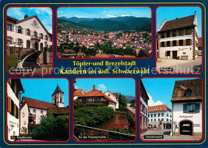 Kandern Schloss Buergeln Museum Stadtkirche Fischermuehle Verkehrsamt Panorama S