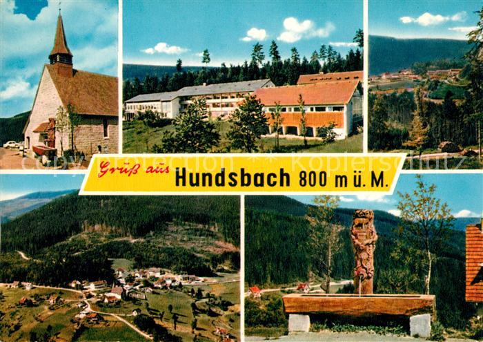 Hundsbach Forbach Luftkurort Schwarzwald Kirche Holzbrunnen Fliegeraufnahme