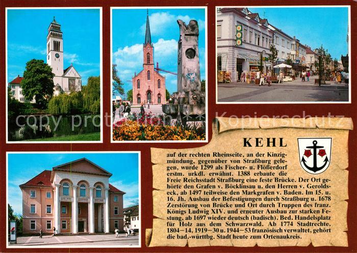 Kehl Rhein Katholische Kirche Rathaus Fussgaengerzone