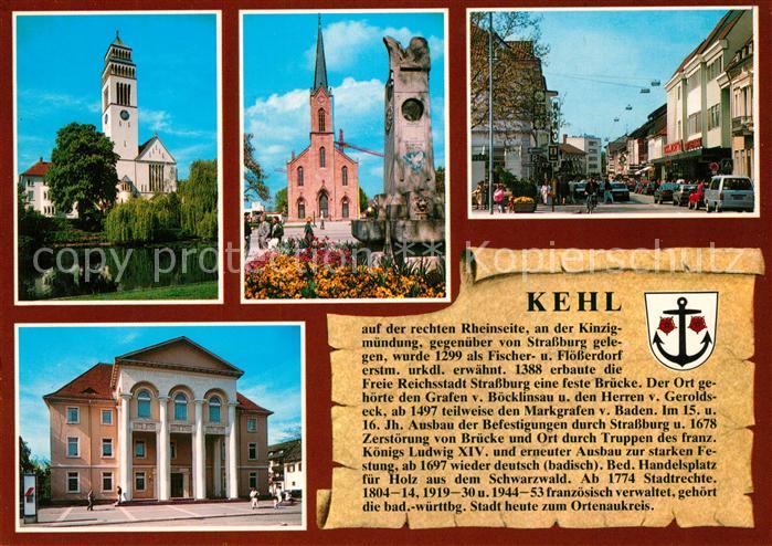 Kehl Rhein Rathaus Katholische Kirche Hauptstrasse