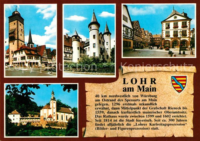 Lohr Main Bayersturm Marktplatz Schloss