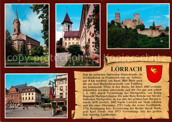 Loerrach Marktplatz Kirche Burg Roetteln