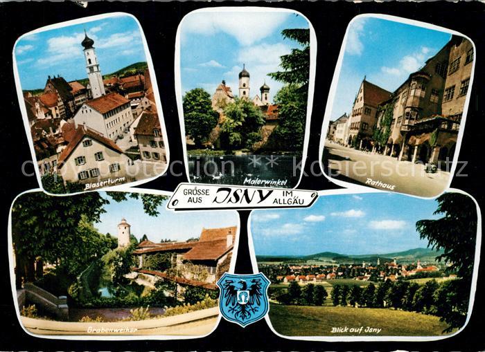 Isny Allgaeu Rathaus Blaserturm Grabenweiher