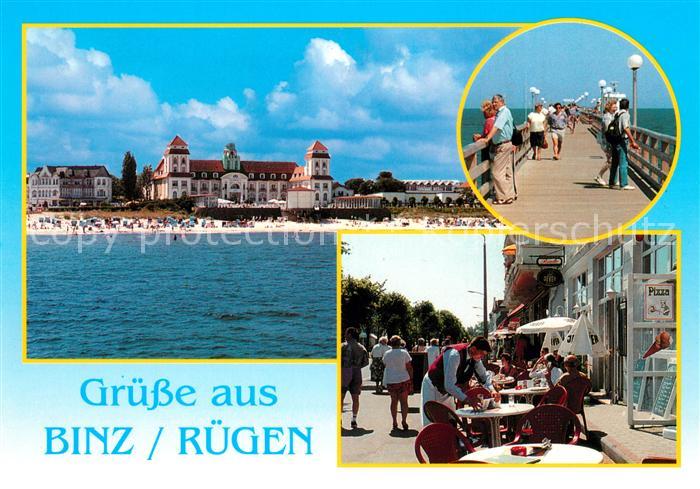 Binz Ruegen Kurhaus Musikpavillon Seebruecke Strassencafe