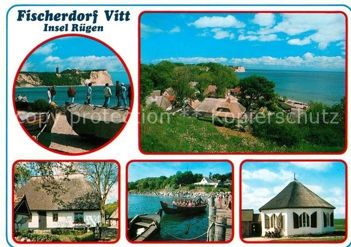 Vitt Ruegen Kap Arkona altes Fischerhaus Kirche