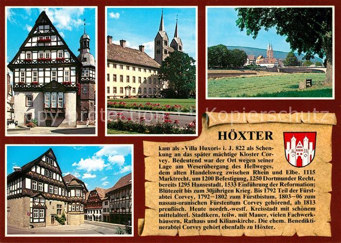 Hoexter Weser Rathaus Schloss Corvey Dechanei