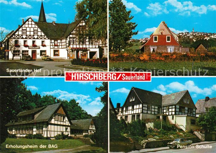 Hirschberg Warstein Sauerlaender Hof Panorama Erholungsheim der BAG Pension Schu