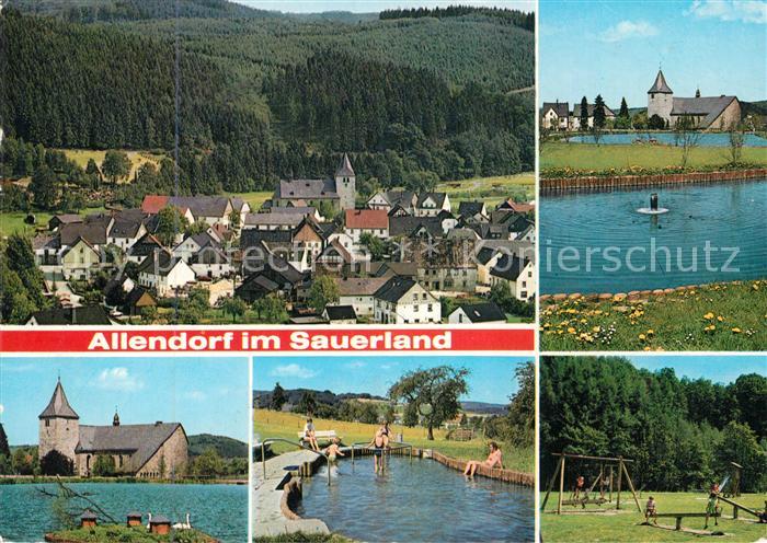 Allendorf Sauerland Stadtblick See Schwimmbad Spielplatz