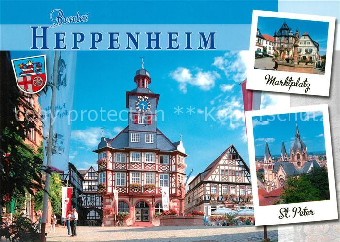 Heppenheim Bergstrasse Rathaus Marktplatz St Peter