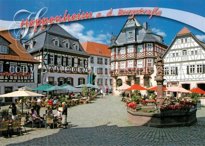 Heppenheim Bergstrasse Marktplatz mit Brunnen