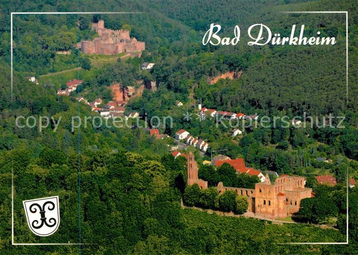 Bad Duerkheim Fliegeraufnahme mit Klosterruine Limburg und Burgruine Hardenburg