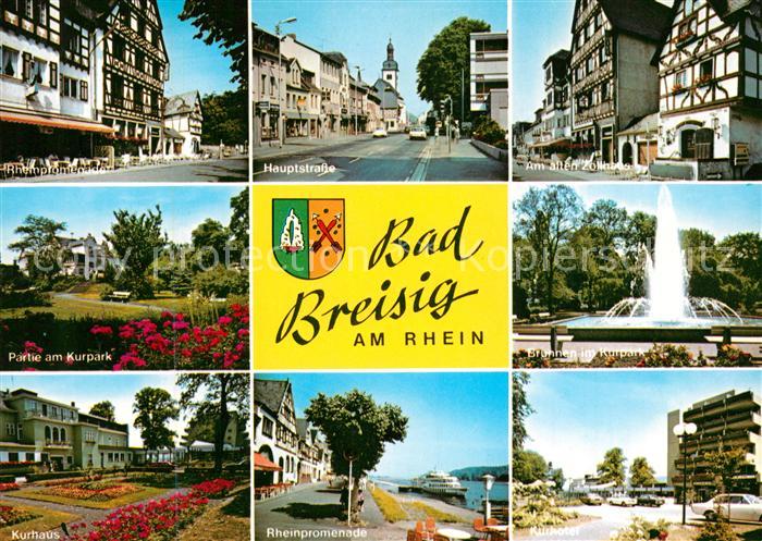 Bad Breisig Rheinpromenade Hauptstrasse Am alten Zoll Kurhaus Brunnen Kurhaus Rh