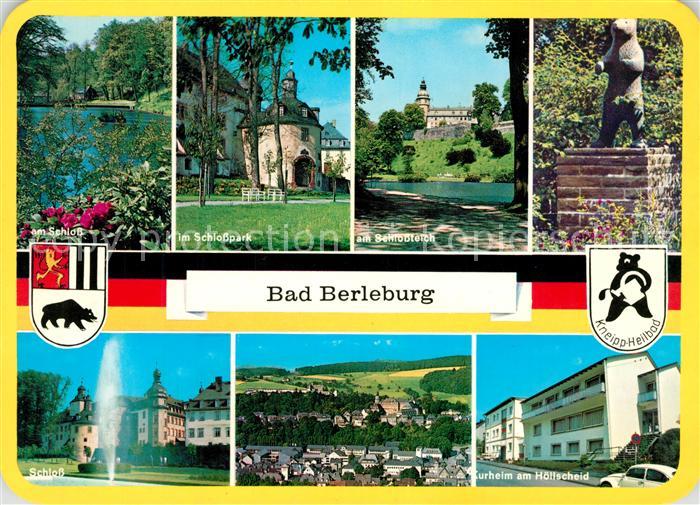 Bad Berleburg Am Schloss Park Schlossteich Panorama Kurheim am Hoellscheid