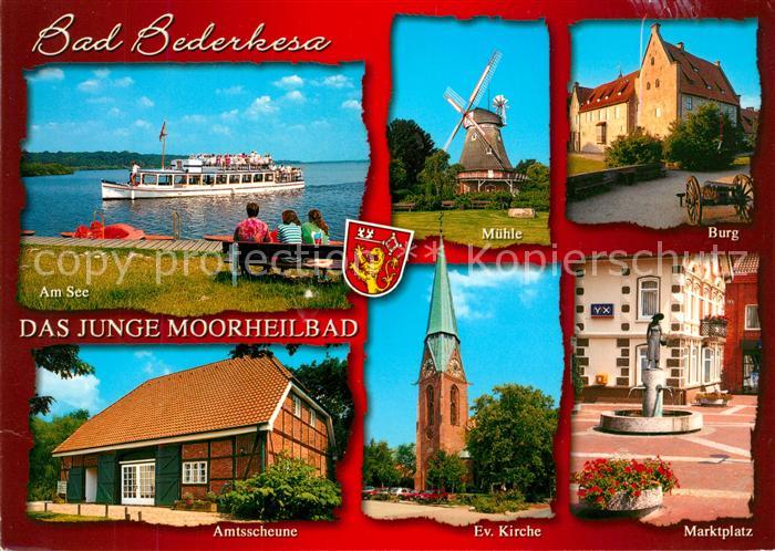 Bad Bederkesa Am See Fahrgastschiff Muehle Burg Amtsscheune Ev Kirche Marktplatz