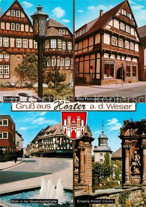 Hoexter Weser Dechanei Altes Fachwerkhaus Westerbachstrasse Eingang Kloster Corv