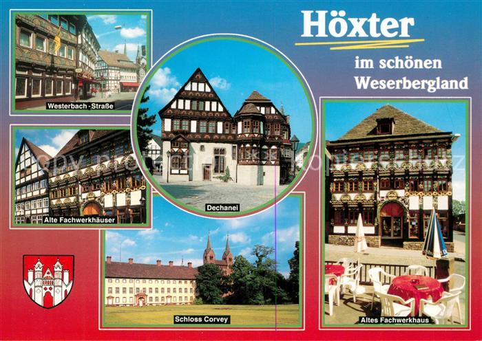 Hoexter Weser Westerbachstrasse Alte Fachwerkhaeuser Dechanei Schloss Corvey