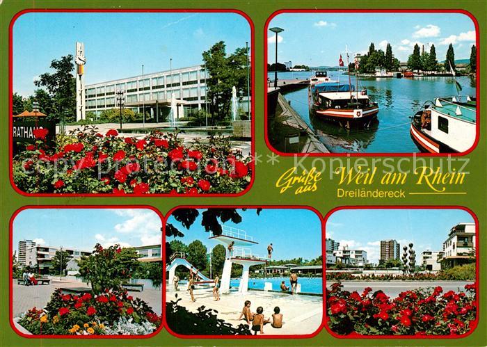 Weil am Rhein Rathaus Bootshafen Schwimmbad