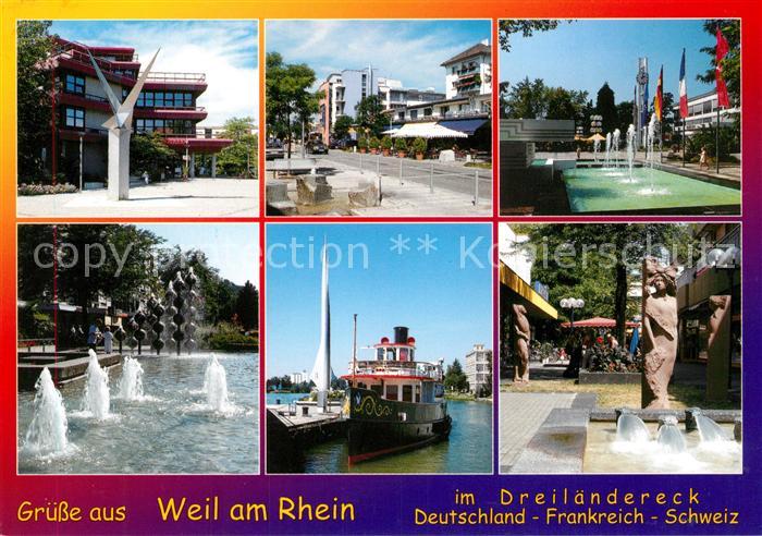 Weil am Rhein Teilansichten Wasserspiele Rheinpartie