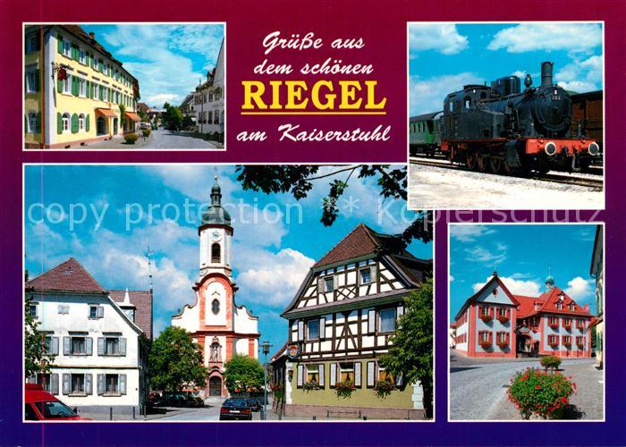 Riegel Kaiserstuhl Ortsmotive Kirche Eisenbahn