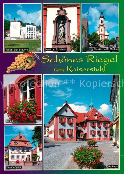 Riegel Kaiserstuhl Riegeler Brauerei Detail an St Martin Pfarrkirche Detail Brun