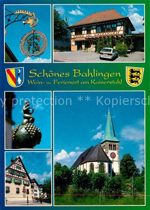 Bahlingen Wirtshausschild Fachwerkhaus Skulptur Kirche