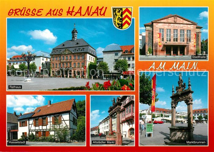 Hanau Main Rathaus Stadthalle Kesselstadt Altstaedter Markt Marktbrunnen