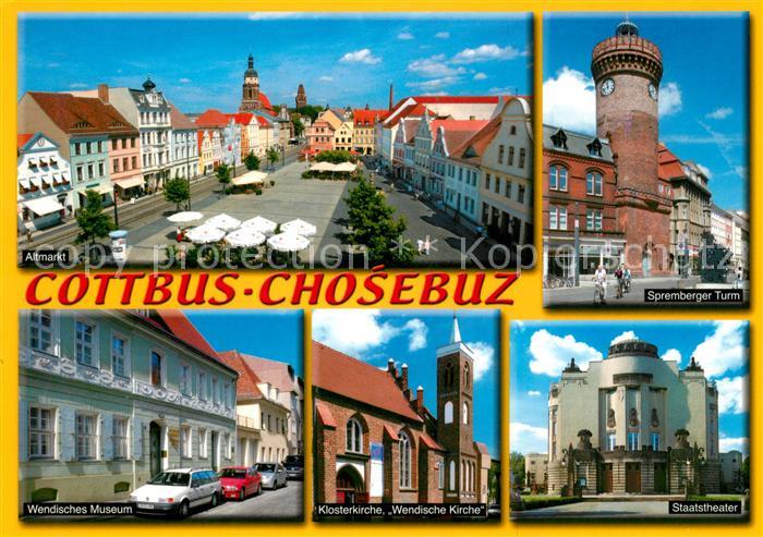 Cottbus Altmarkt Wendisches Museum Spremberger Turm Klosterkirche Staatstheater