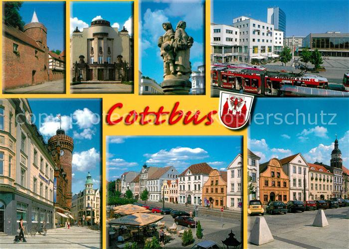 Cottbus Schloss Statue Fuerst Pueckler Park Museum Bahnhof