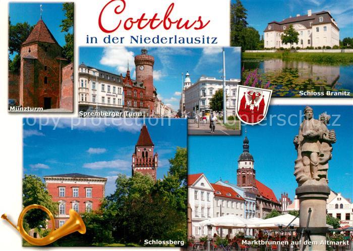 Cottbus Muenzturm Spremberger Turm Schloss Branitz Schlossberg Marktbrunnen