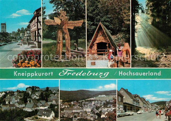 Fredeburg Schmallenberg Strassenpartien Wegweiser Stadtblick Panorama