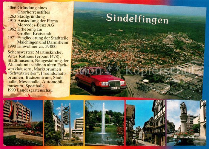 Sindelfingen Fliegeraufnahme Rathaus Messehalle Fontaene Brunnen