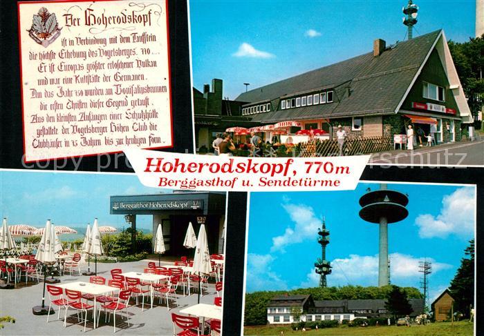 Hoherodskopf Berggasthaus Restaurant Hoherodskopf Terrasse Fernmeldetuerme