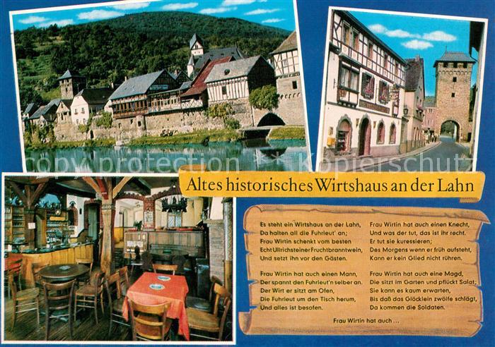 Dausenau Altes historisches Wirtshaus an der Lahn Gaststube