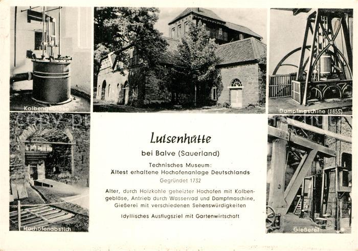 Balve Luisenhuette Kolbengeblaese Hochofenabstich Dampfmaschine Giesserei