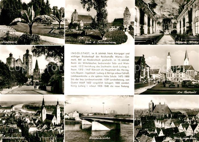Ingolstadt Donau Stadtpark Dom Taschenturm Maria Viktoria Kirche Kreuztor Rathau
