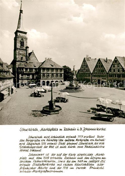 Schwabach Marktplatz und Rathaus mit St Johanneskirche