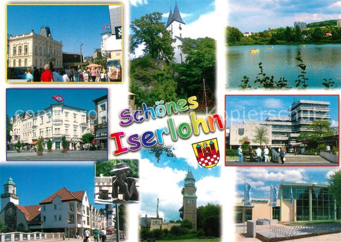 Iserlohn Ortsmotive mit Kirche und Schwimmbad