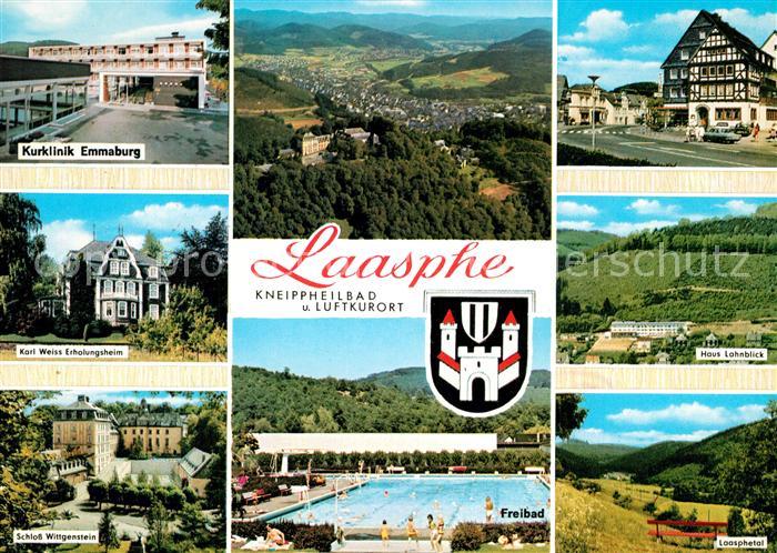Laasphe BAD LAASPHE NRW Kurklinik Emmaburg Panorama Karl Weiss Erholungsheim Hau