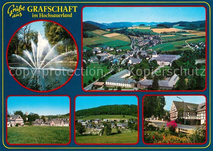 Grafschaft Sauerland Fontaene Fliegeraufnahme Teilansichten