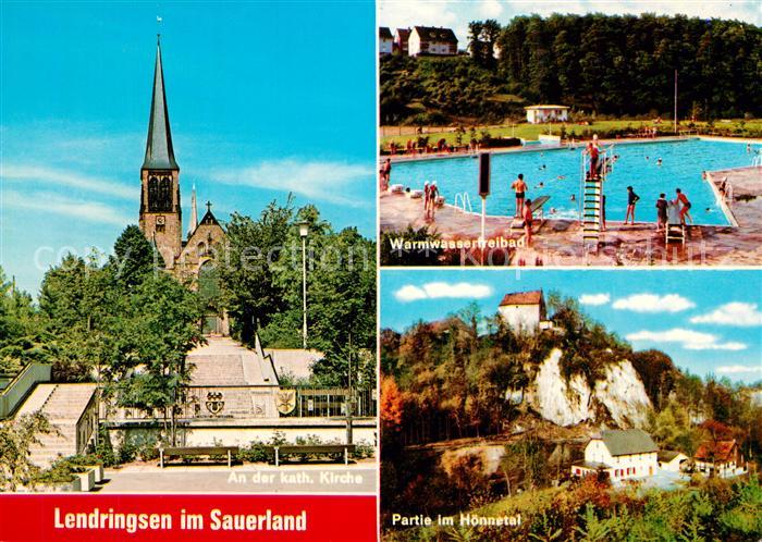 Lendringsen Sauerland Kath Kirche Warmwasserfreibad Partie im Hoennetal
